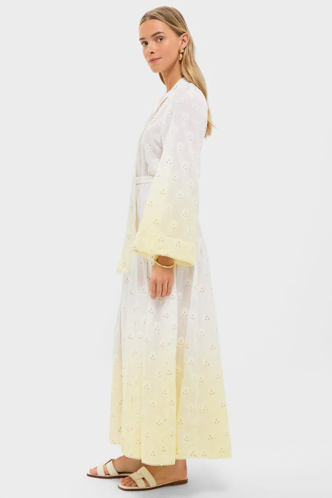 Limoncella Vespara Wide Sleeve Maxi Smock Dress