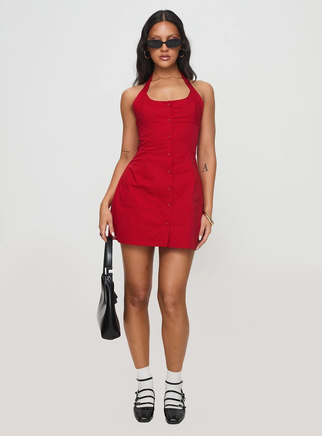 Mallorie Halter Mini Dress Red Tall