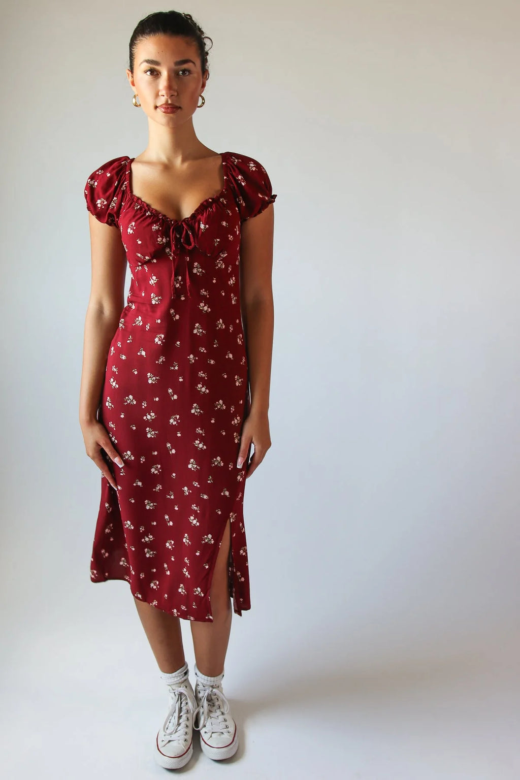 Puff Sleeve Floral Maxi Dress