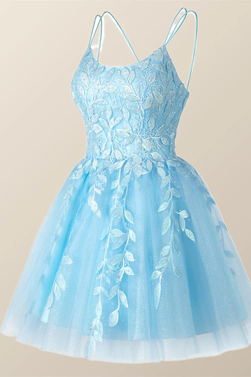Lavender Appliques A-line Short Princess Dress