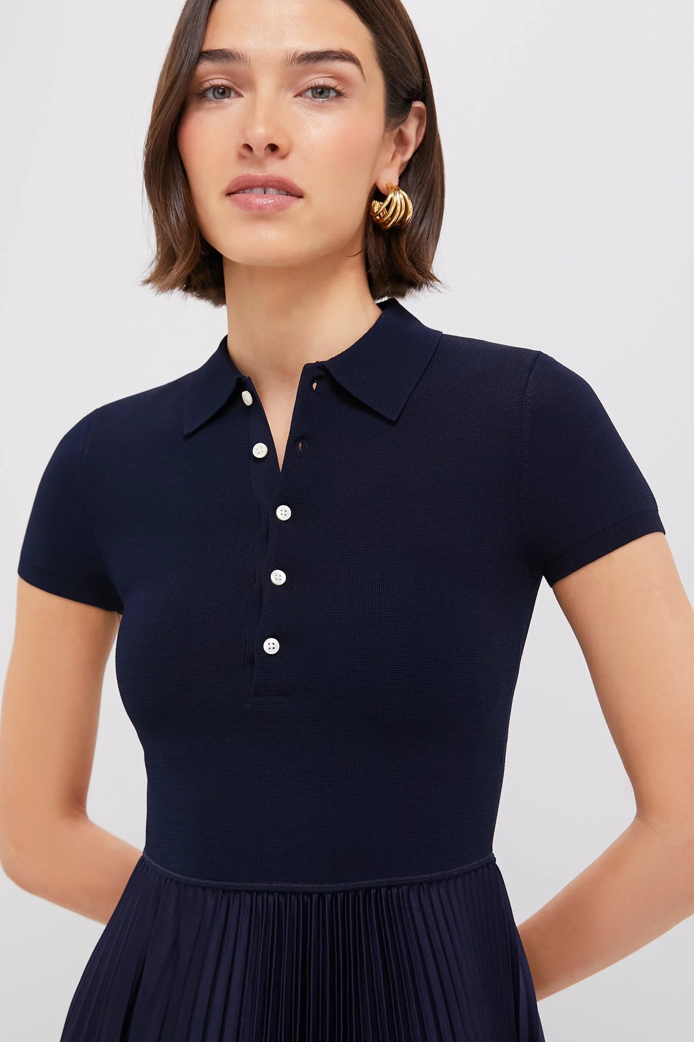 Hunter Navy Short Sleeve Day Dress