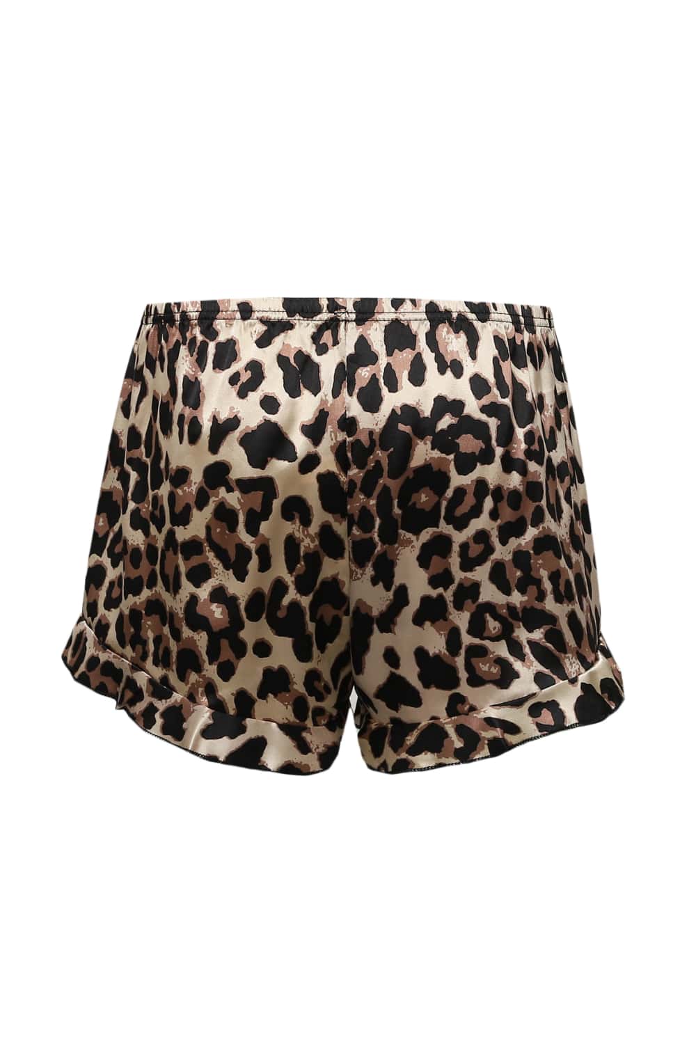 Two Piece Leopard Short Sleeves Pajamas Set