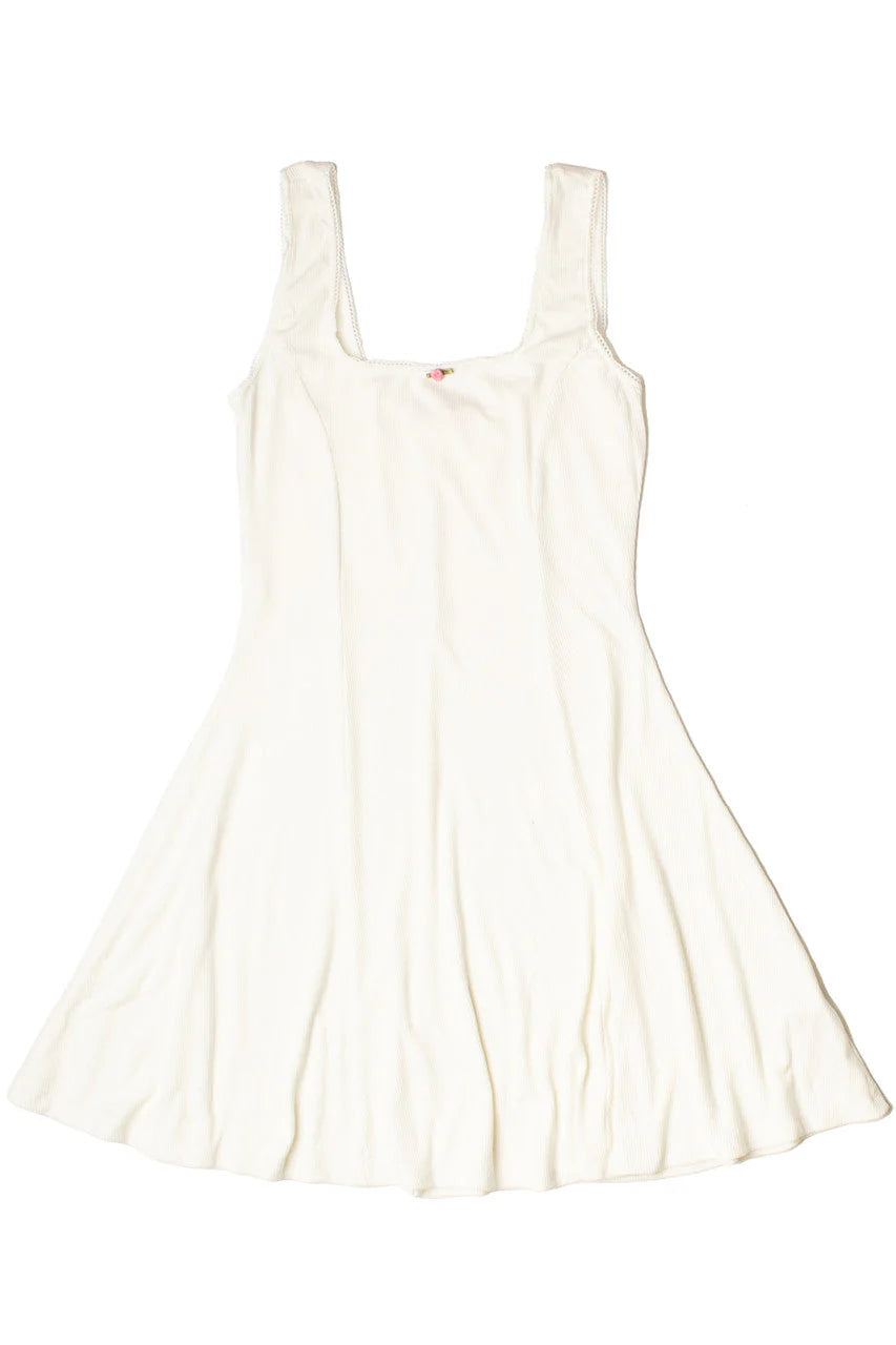 Ribbed Rose Bud Skater Dress