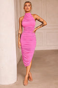 Caught In One Moment Midi Dress - Hot Pink