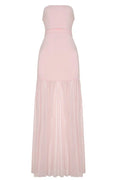 Strapless Pink Sheer Long Dress