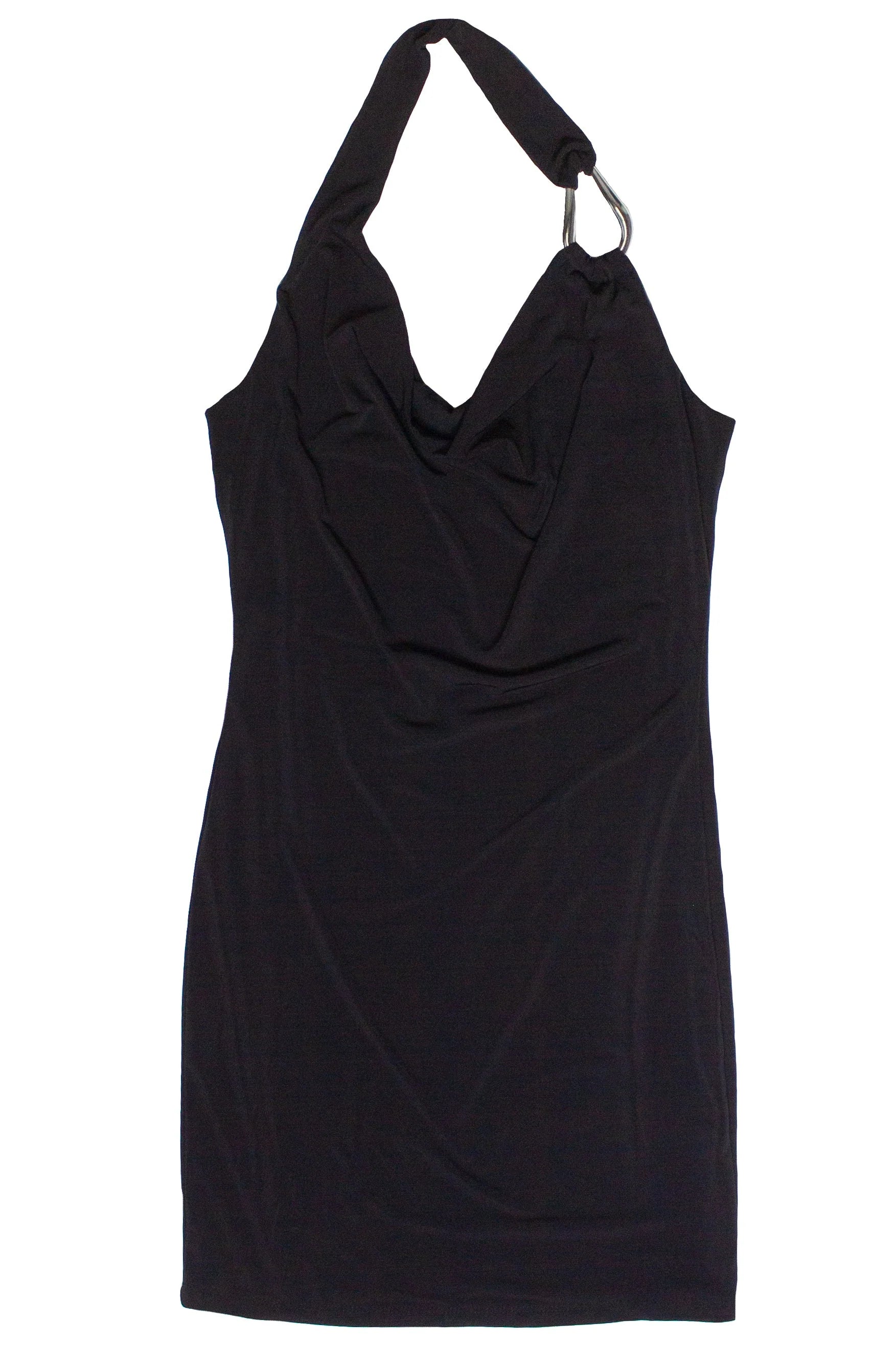 Buckle Halter Mini Dress