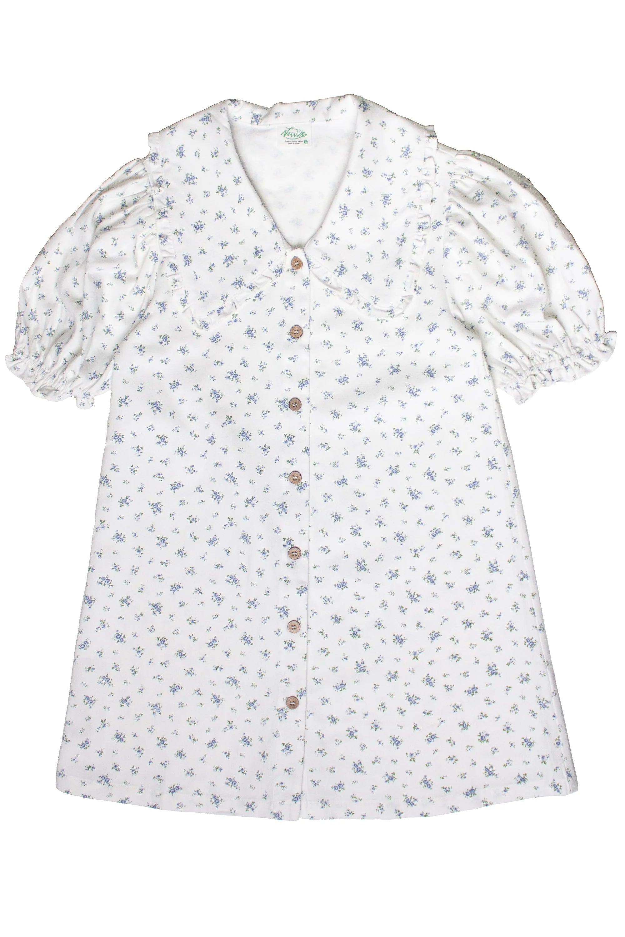 Floral Peter Pan Collar Denim Dress