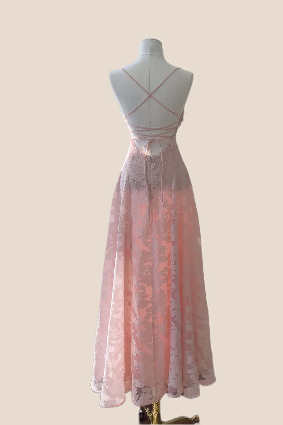 White Lace Cowl Neck A-line Long Dress
