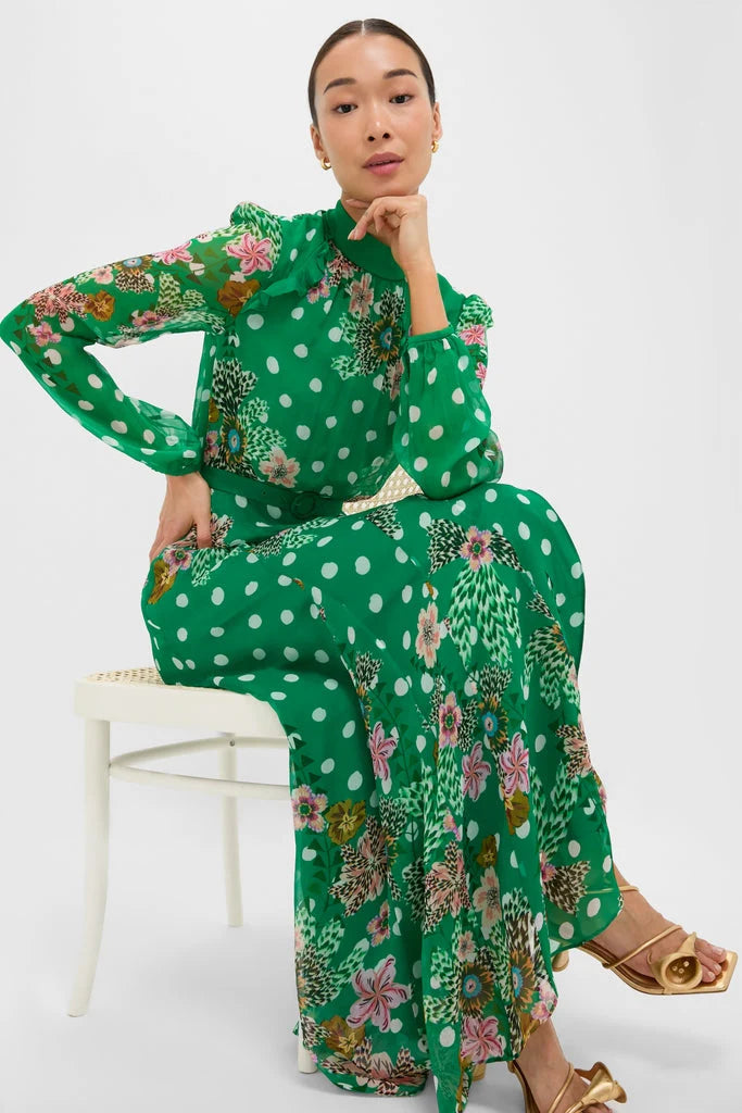 Celosia Polka Jacqui-B Maxi Dress
