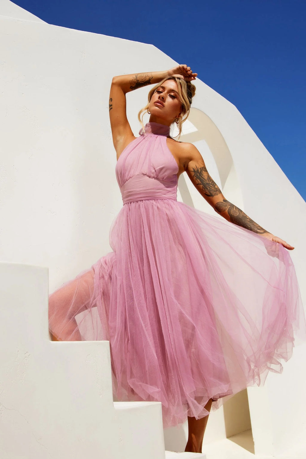Her Statement Midi Dress - Blush