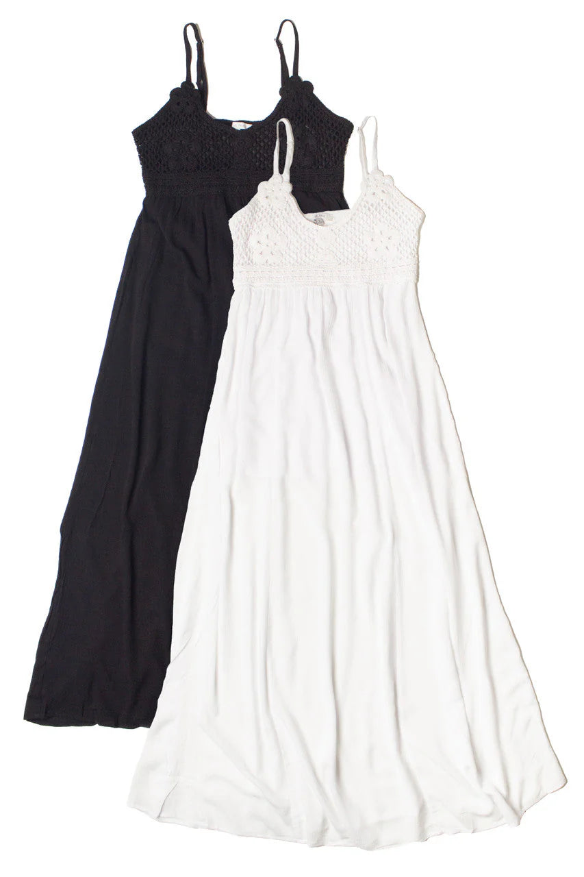 Flower Crochet Top Maxi Dress