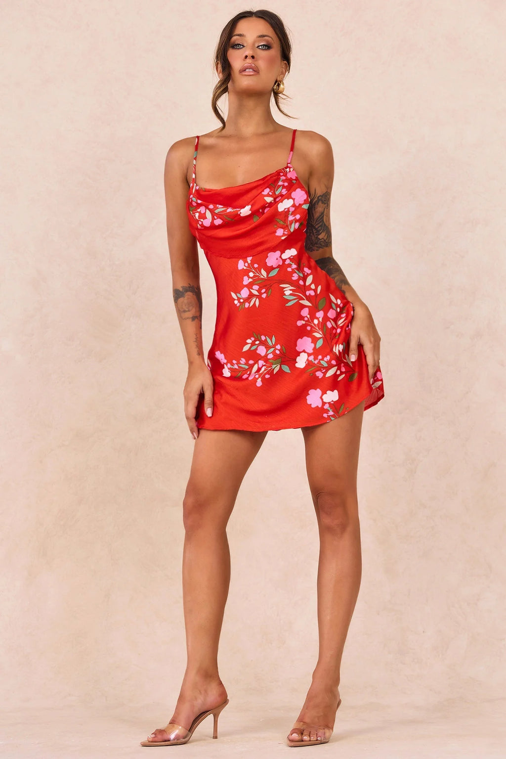 Nights Like This Satin Mini Dress - Red