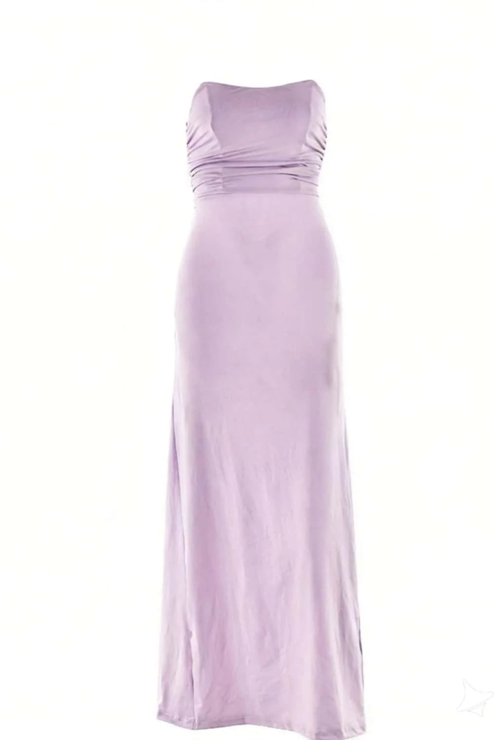 Yellow Strapless Spandex Fitted Long Dress