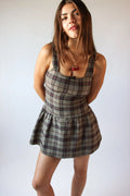 Drop Waist Plaid Mini Skort Dress