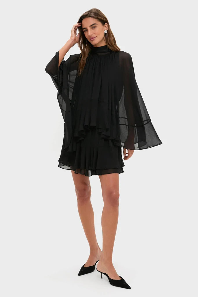 Black Cape Chiffon Mayfield Dress