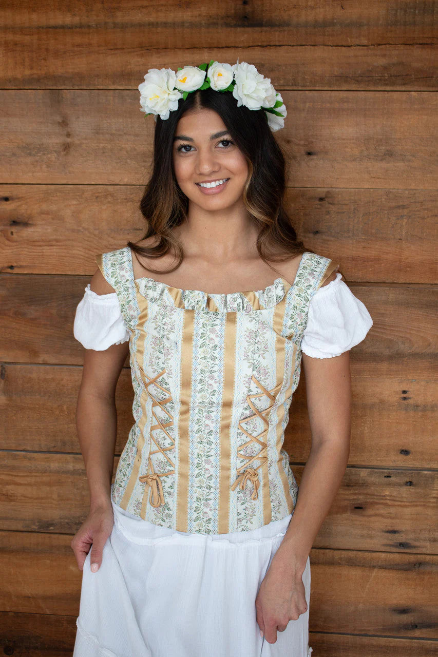 White Lace Up Milkmaid Maxi Dress