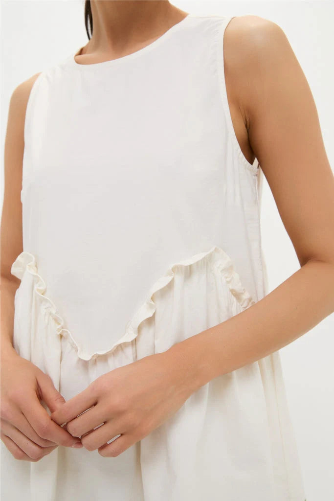 Sage Wave Cotton Joyce Mini Dress