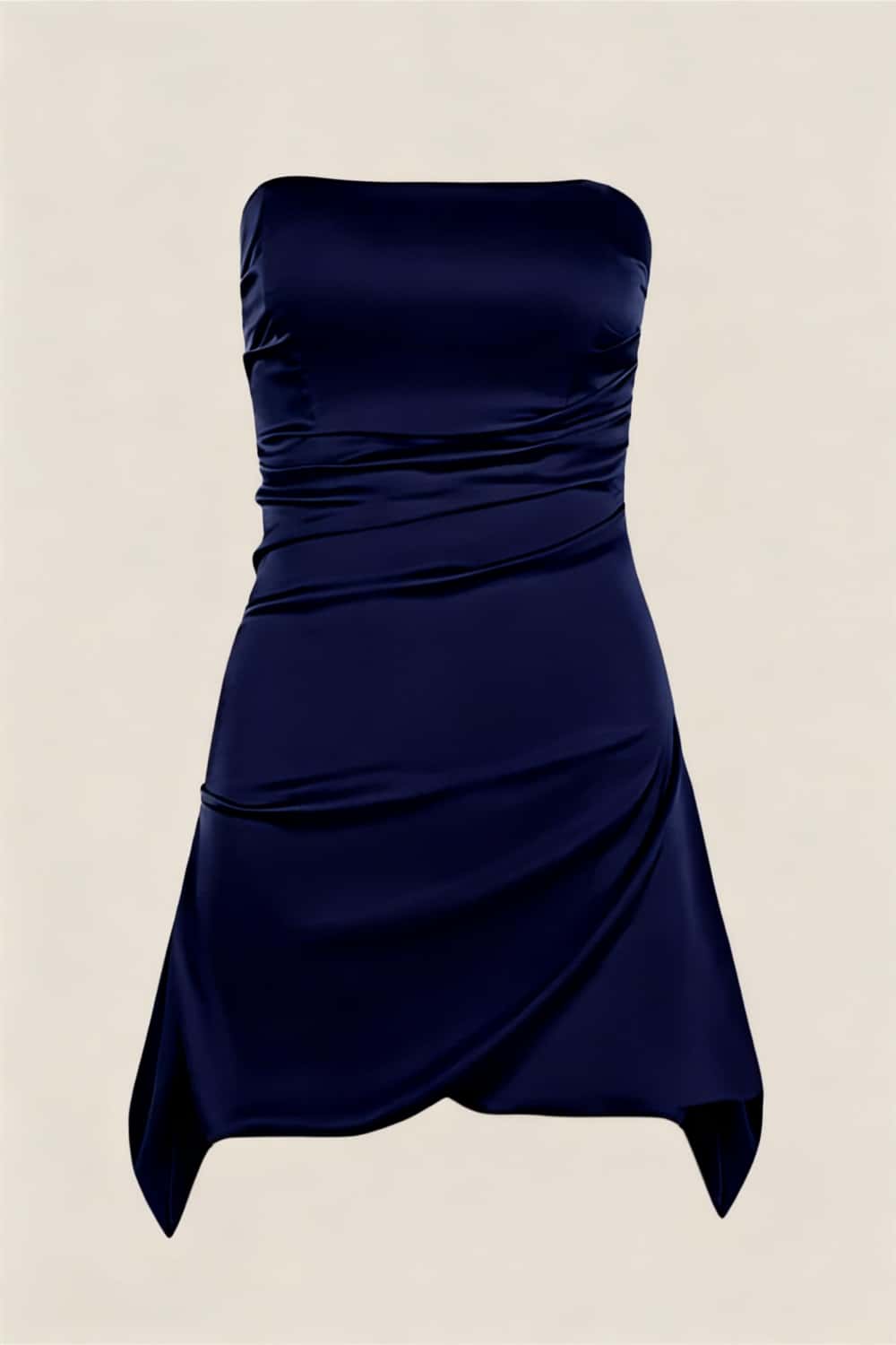 Strapless Yellow Ruched Short Dress