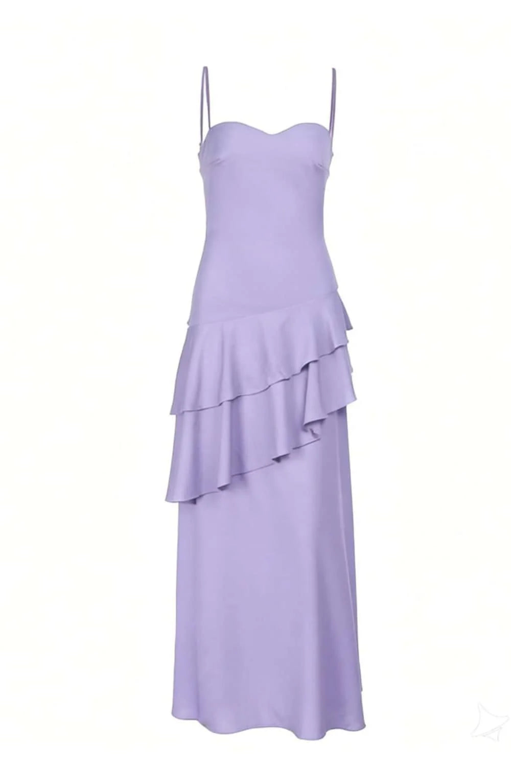 Light Blue Chiffon Tiered Maxi Dress