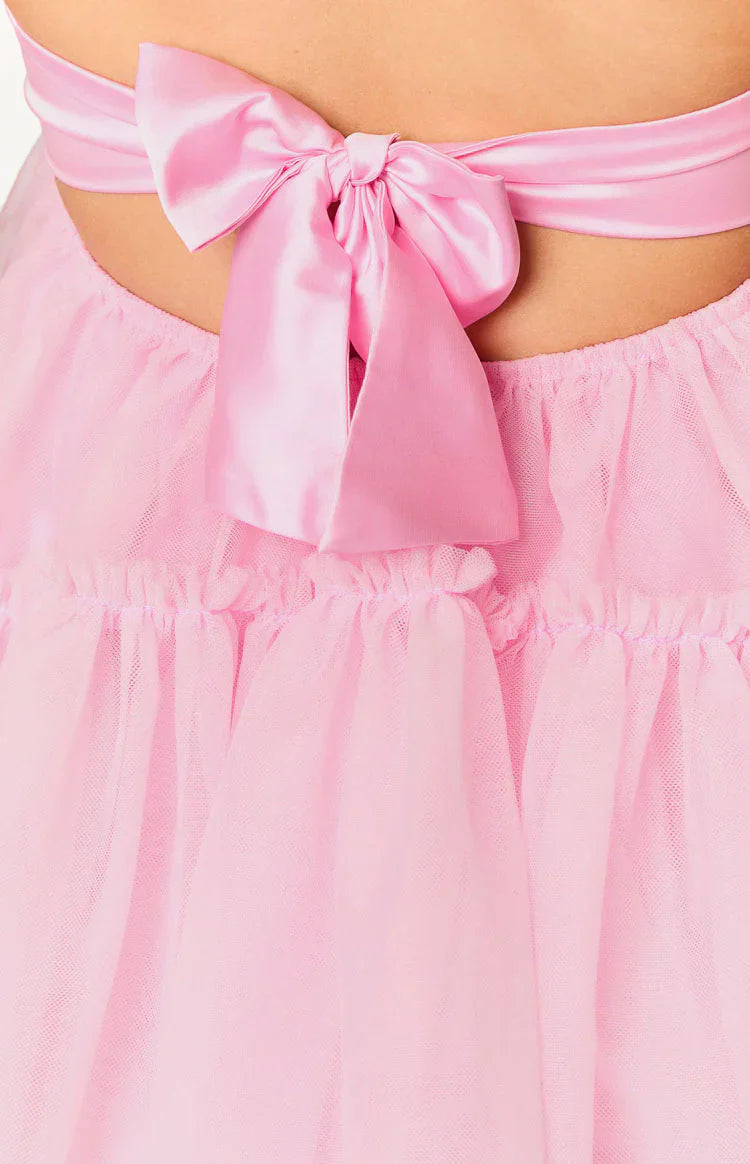 Abigail Pink Strapless Mini Dress