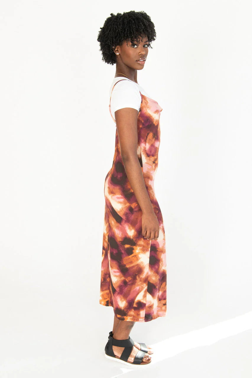 2 Piece Maxi Slip Dress With Tee