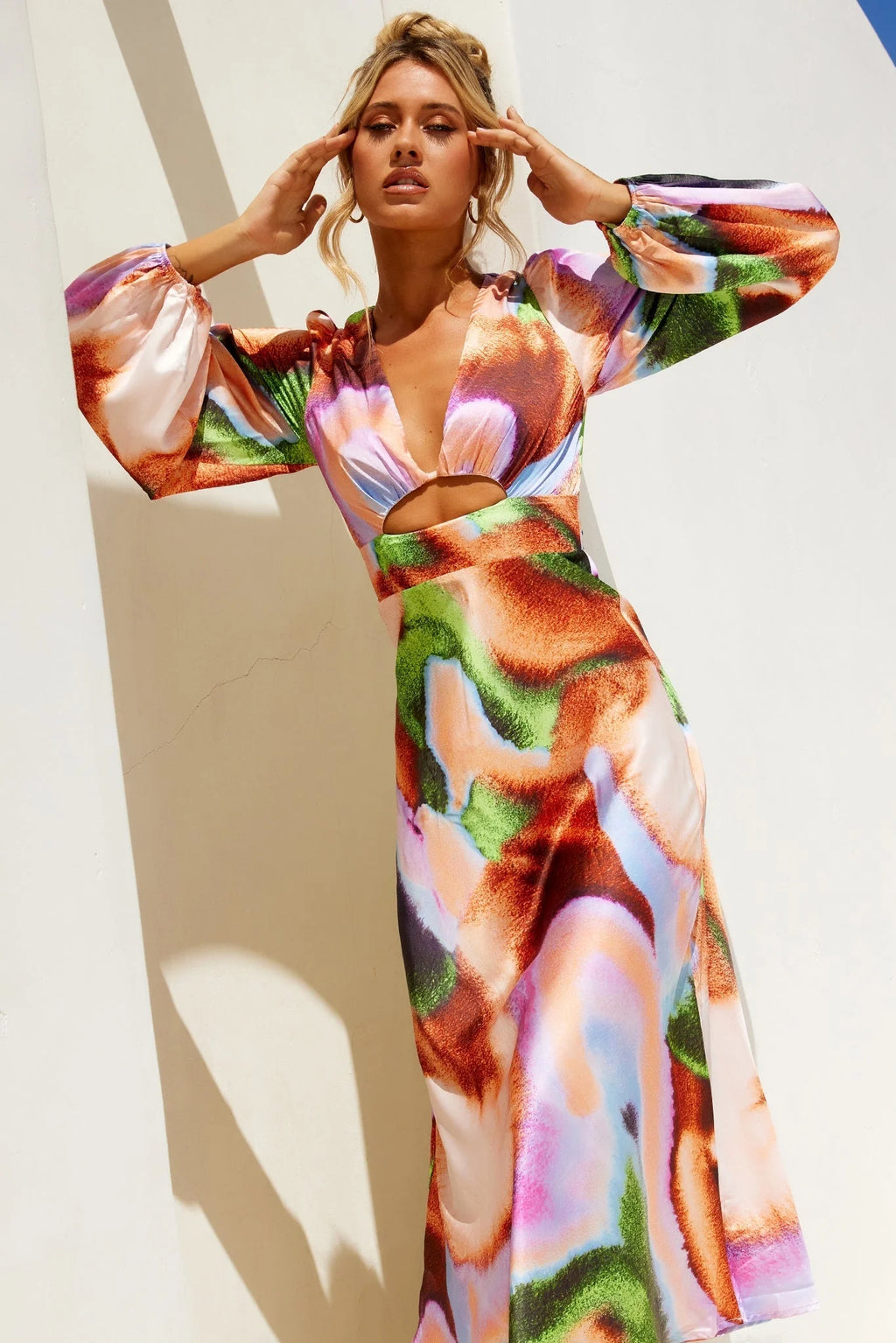 Joaquin Midi Dress - Orange Multi