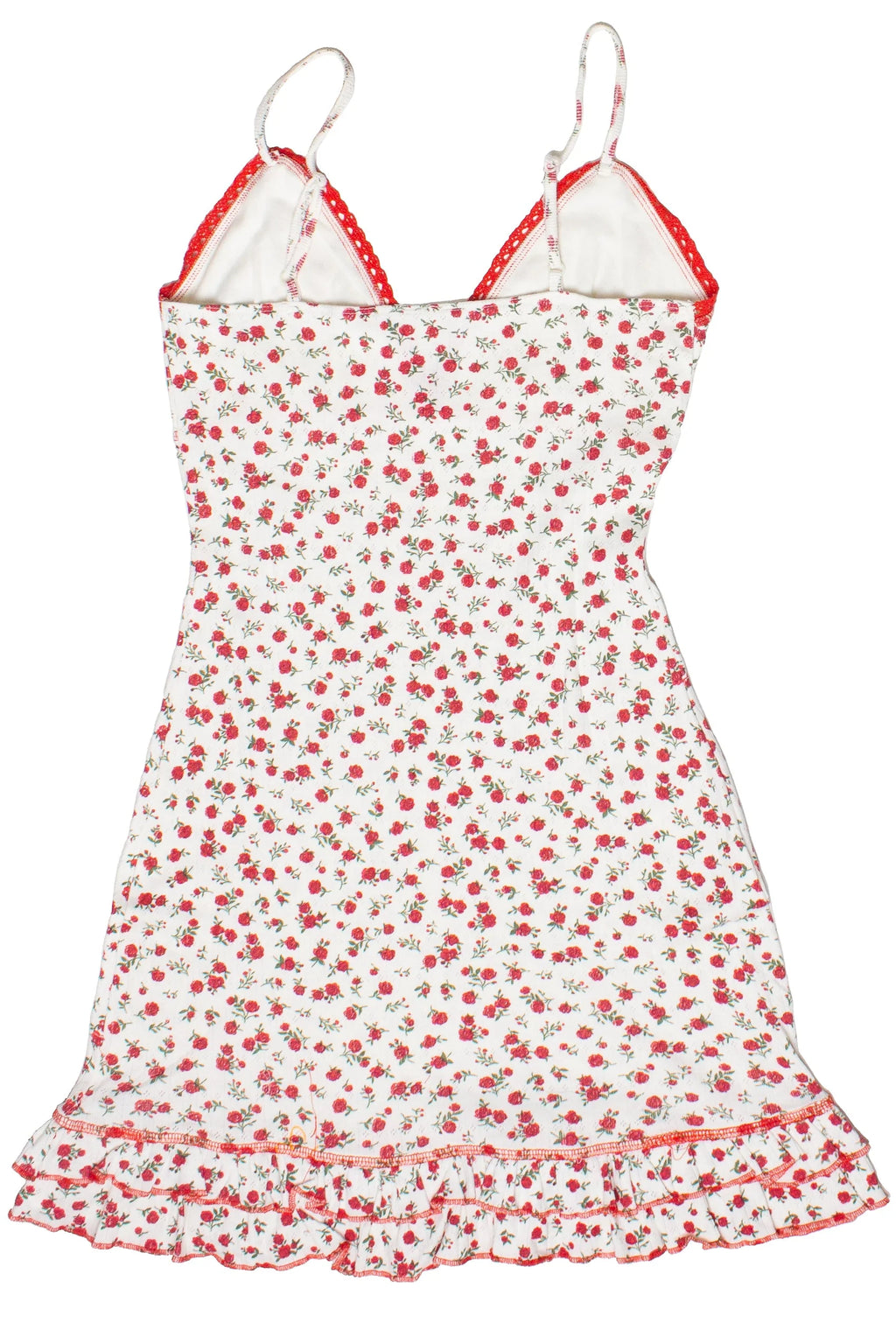 Pointelle Lace Trim Floral Dress