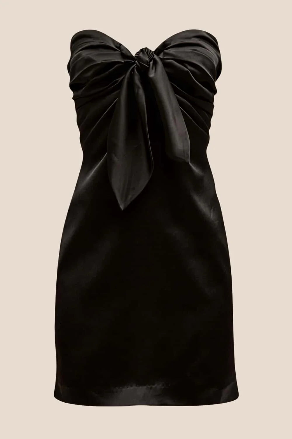 Strapless Orange Tie Front Short Dress