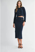 Adeline Long Sleeve Crop Jacket & Midi Skirt (Sold Separately)