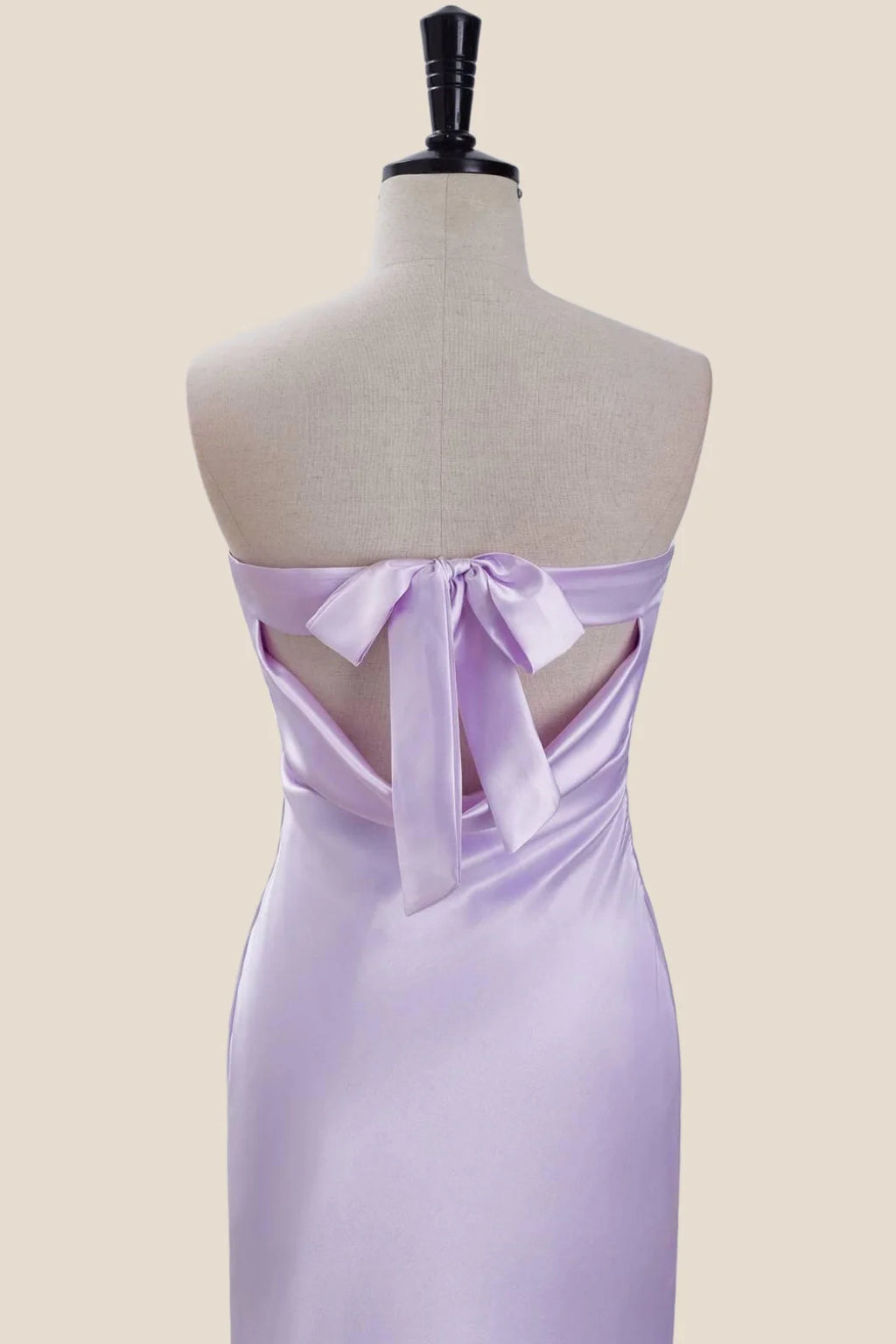 Strapless Red Satin Tight Mini Dress