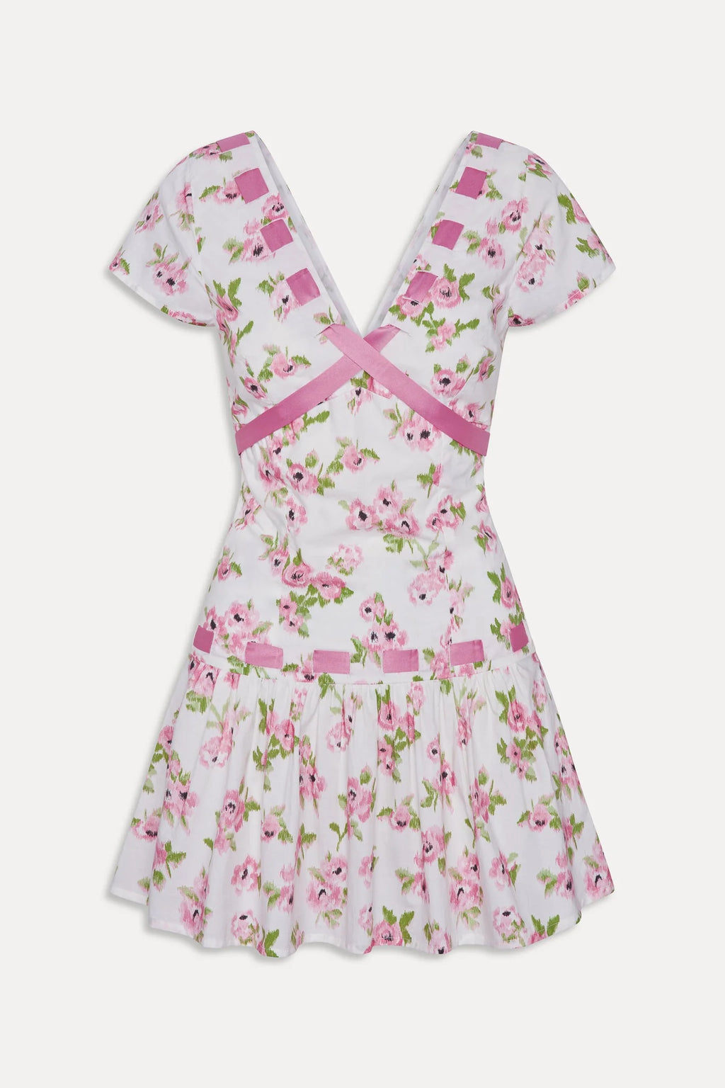 Belladonna Cotton Floral Mini Dress - Rosebush