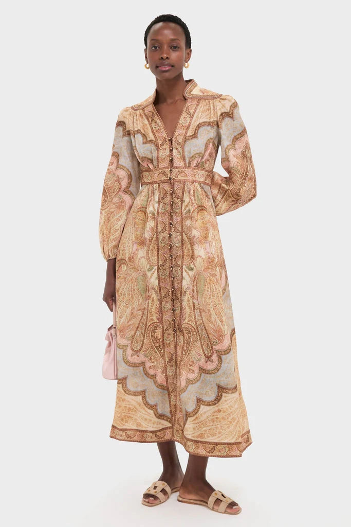 Tapestry Multi Wanderlust Plunge Midi Dress