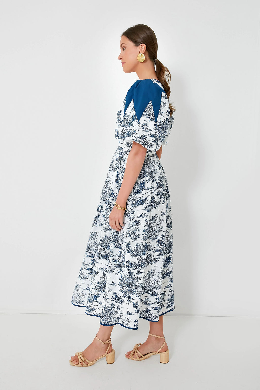 Blue Toile Reynolds Midi Dress
