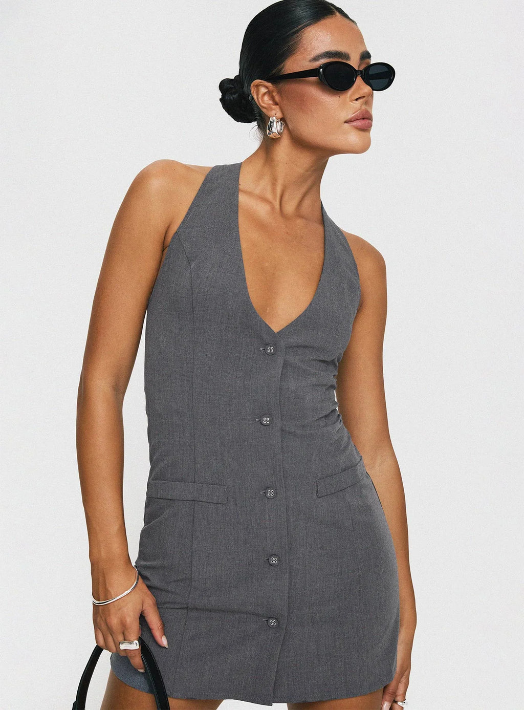 Fenny Mini Dress Grey Petite
