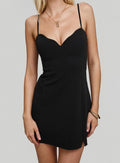 Radiante Scalloped Mini Dress Black