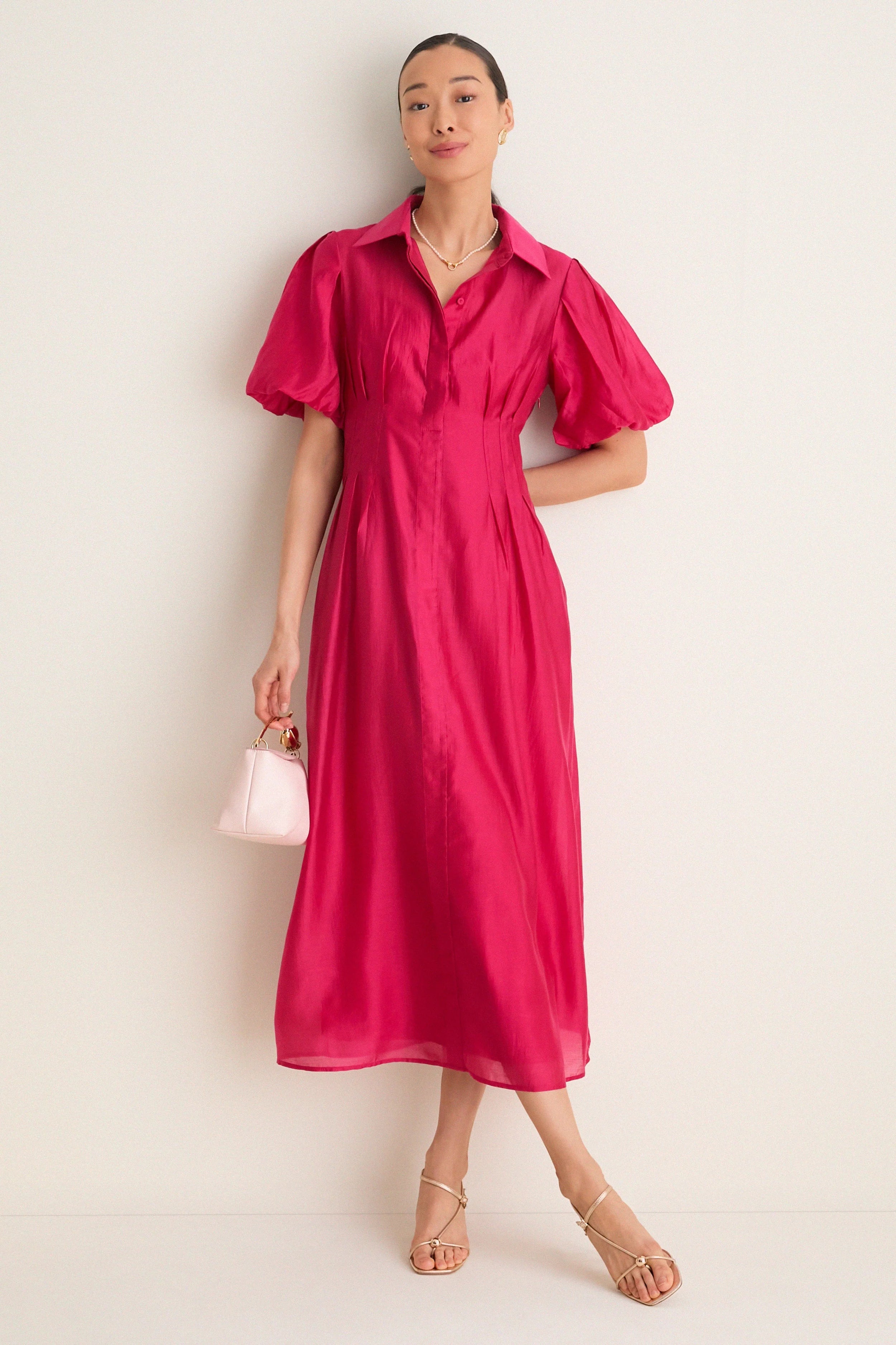 Raspberry Organza Delaney Dress