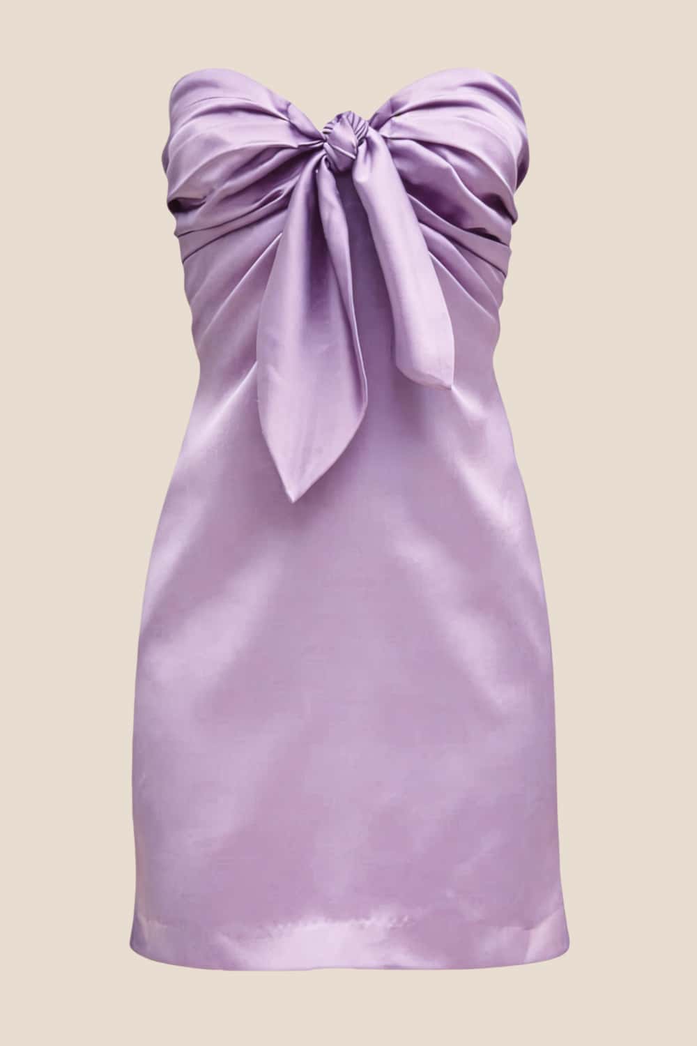 Strapless Orange Tie Front Short Dress
