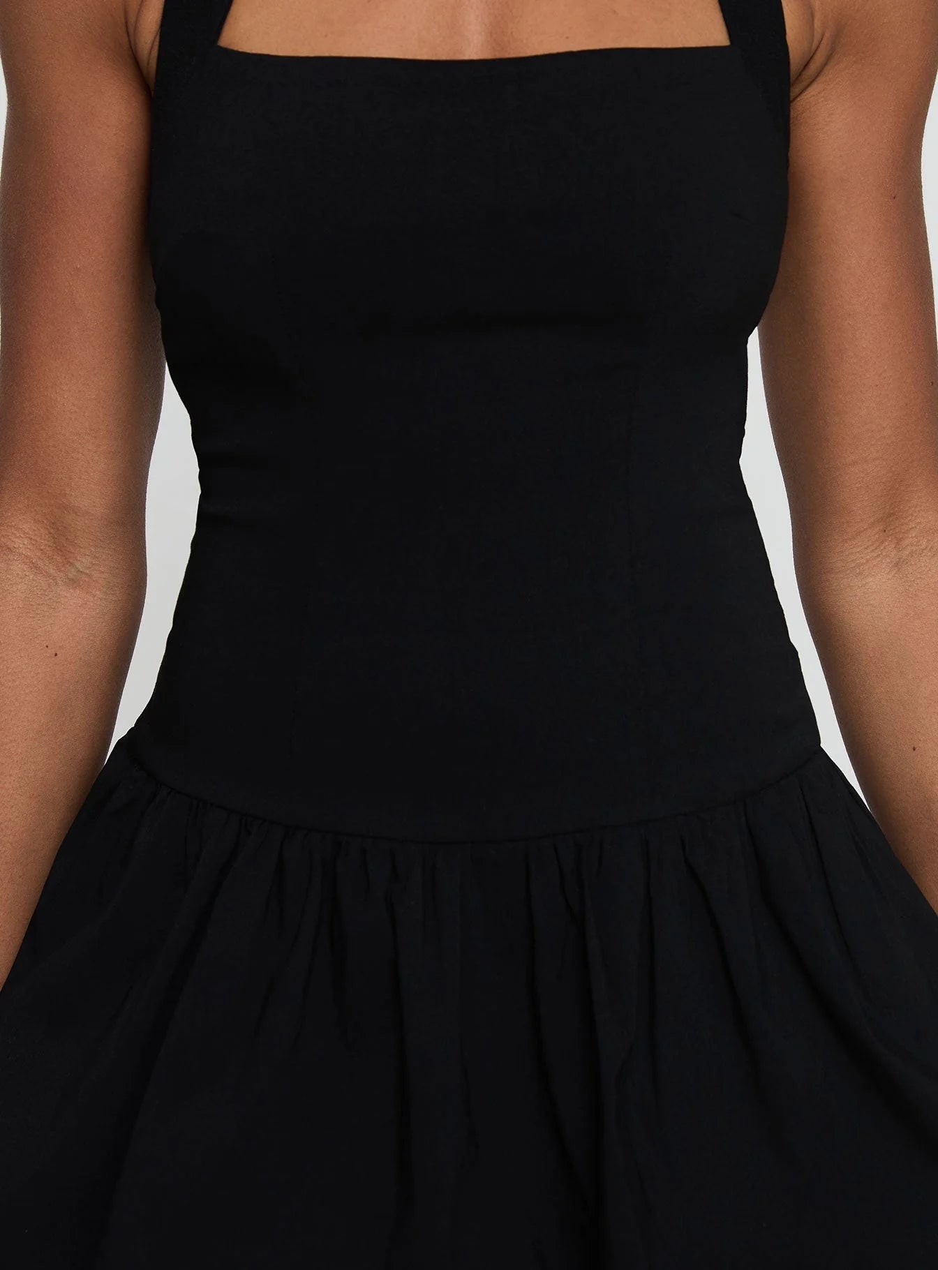 Gigli Bubble Hem Mini Dress Black Tall