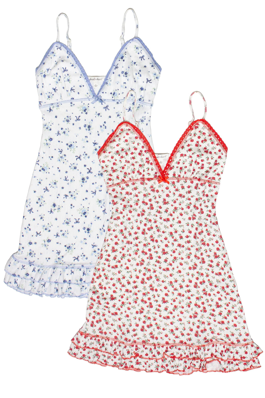 Pointelle Lace Trim Floral Dress