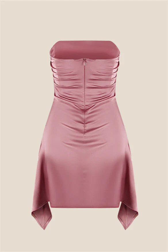 Strapless Jade Ruched Short Homecoming Dress