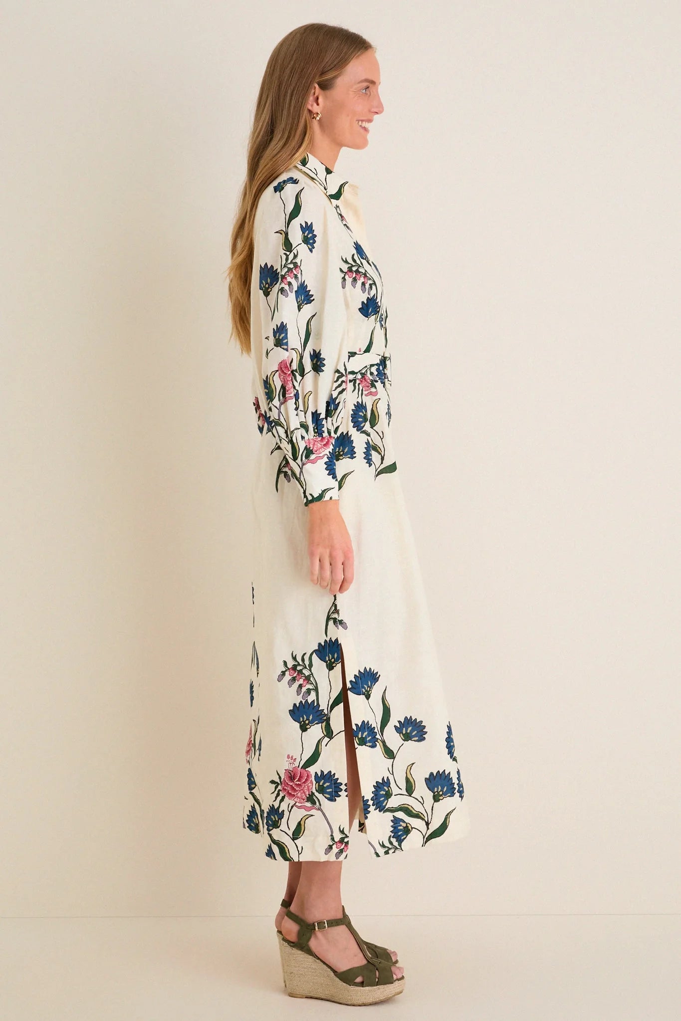 Belle Bouquet Cotton Linen Therese Dress