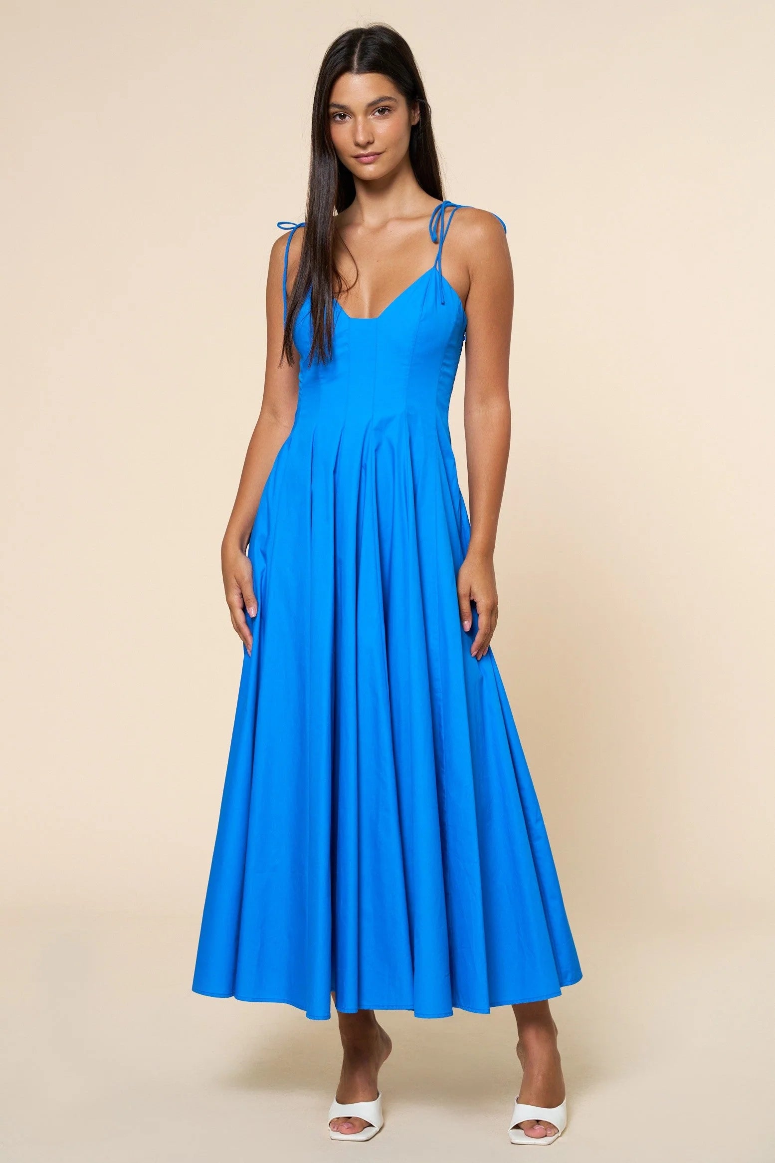 Suzanne Royal Blue Midi Dress - Royal Blue