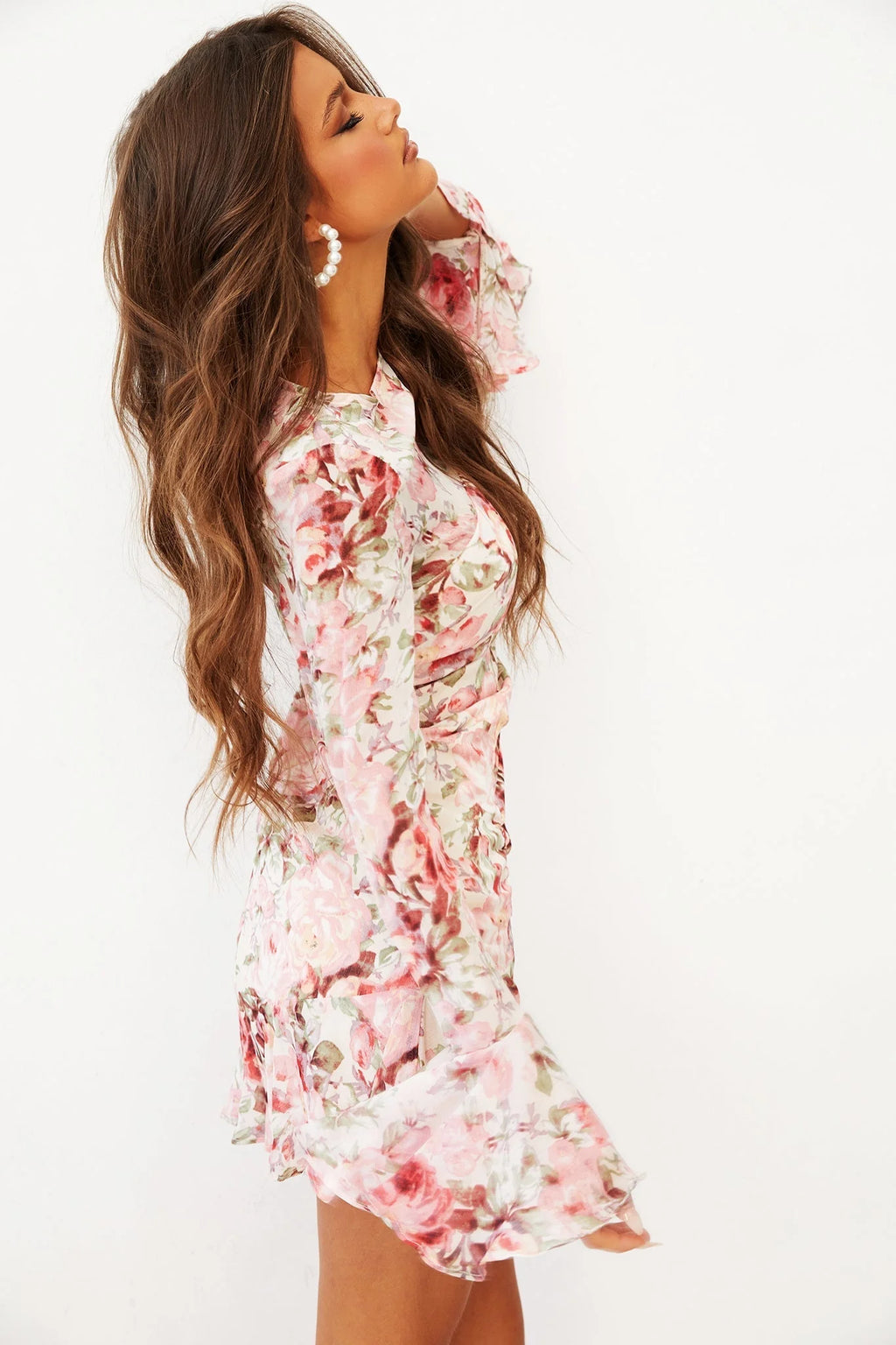 Swerve Mini Dress - Beige Multi