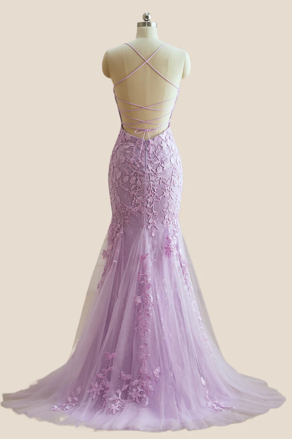 Yellow Mermaid Lace Appliques Long Formal Dress