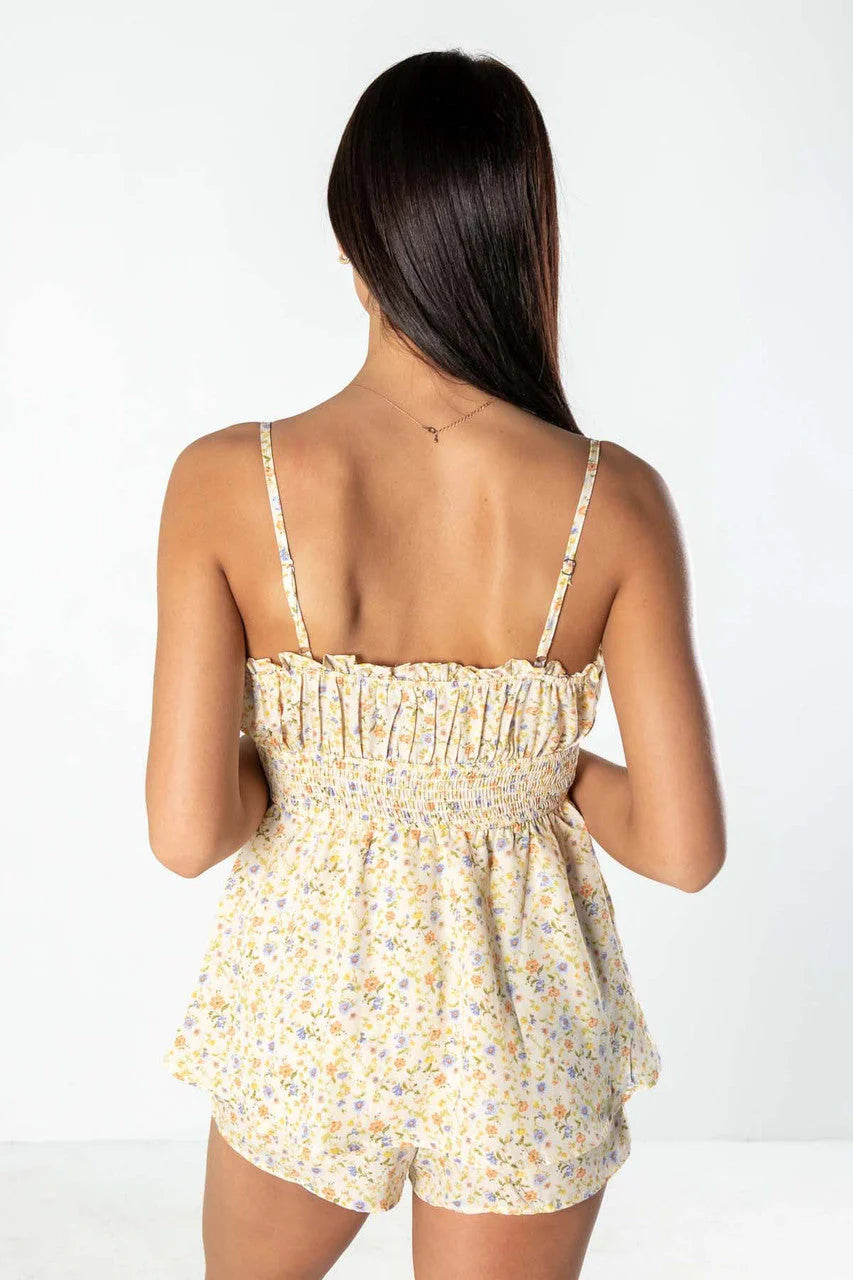 Floral Smocked Waist Romper