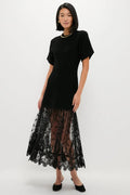 Black Diane Knit Lace Combo Knit Dress
