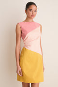 Sorbet Colorblock Stretch Taffeta Gigi Mini Dress