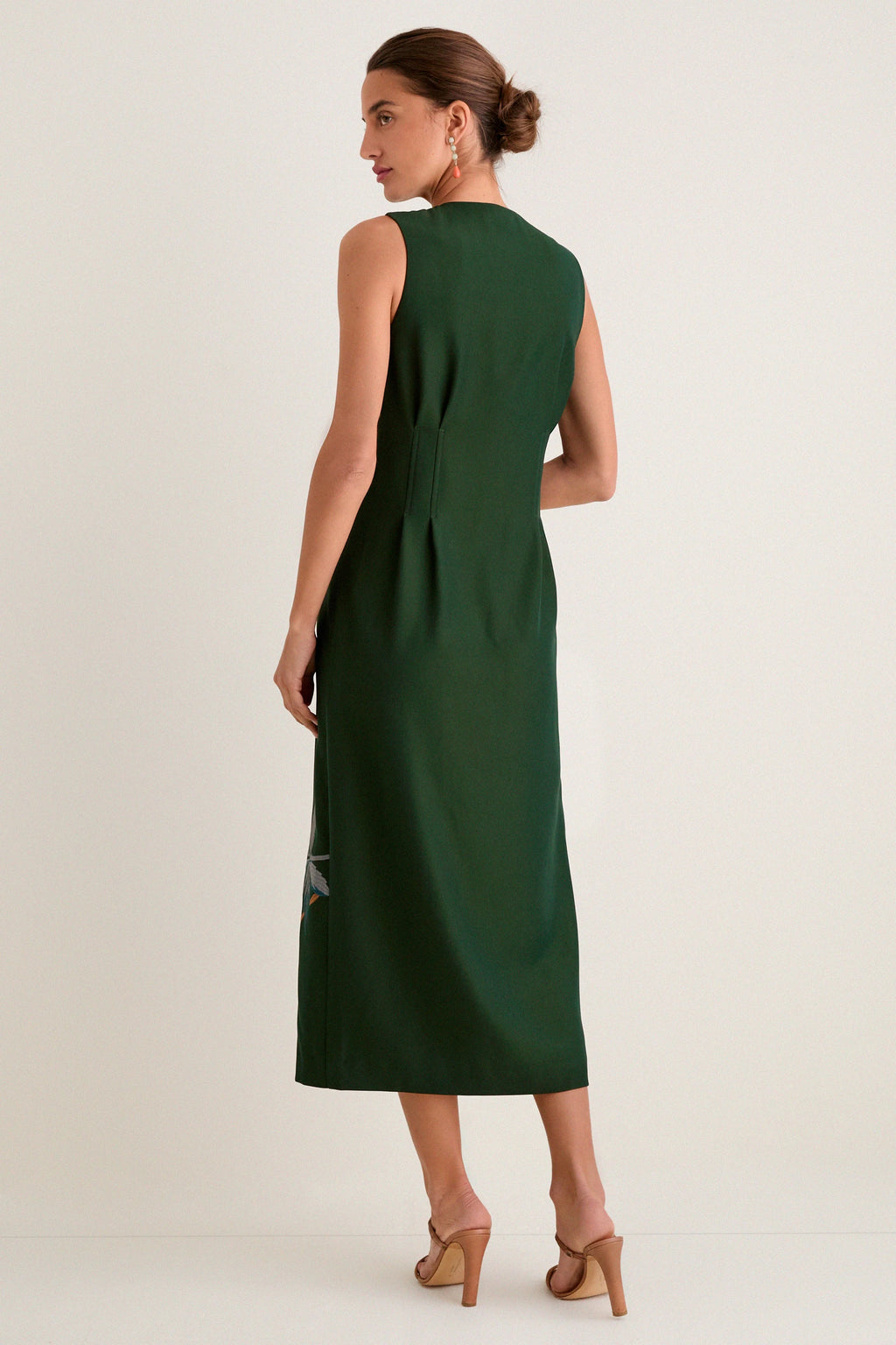 Verdant Green Crepe Embroidered Nell Dress
