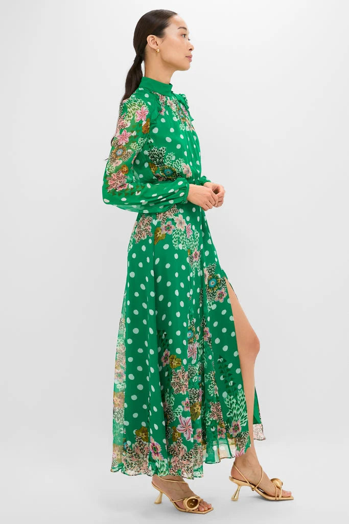 Celosia Polka Jacqui-B Maxi Dress