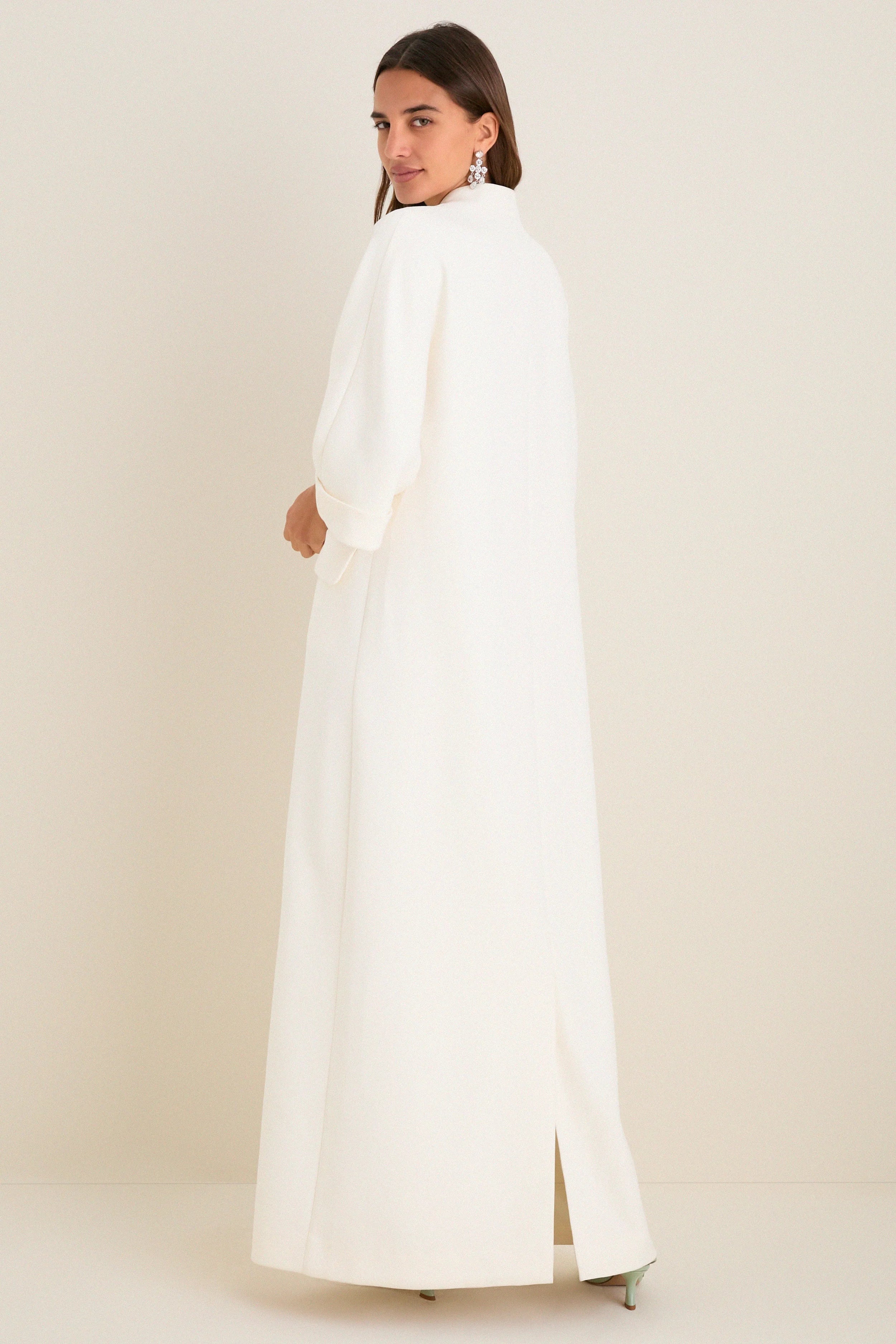 Ivory Crepe Carolina Maxi Dress